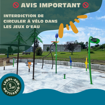 Interdiction vélo  jeux d’eau